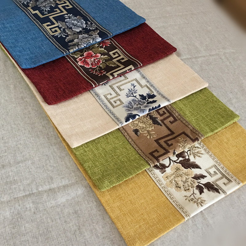 Chinese cotton and hemp long heat insulation tea mat Table mat Household bowl mat Heat insulation mat Anti-scalding high temperature Chinese and Western placemats