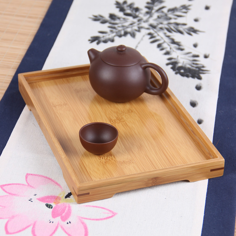 Bamboo small tea tray Simple style Office tea tray Fengcha Bamboo tea table Household bamboo storage tray Special offer