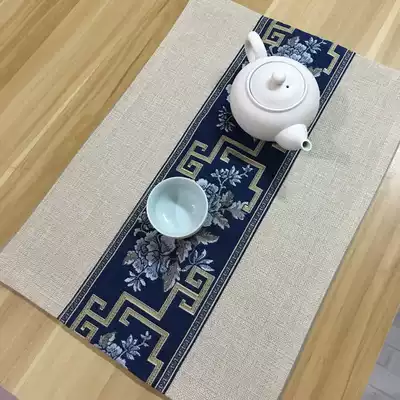 Cotton and linen thickened fabric Tea table mat Bowl mat plate mat New Chinese insulation table mat Simple modern retro tablecloth