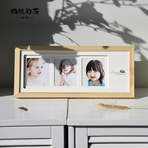 Washing photos into photo frame table 7 inch 10 inch wedding photos three consecutive baby children photo ornaments wooden creativity