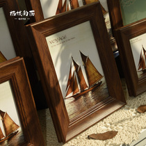 American 5 inch 6 inch 7 inch 8 inch 10 inch 12 inch A4 hanging wall retro 24 creative photo frame table table walnut color photo album