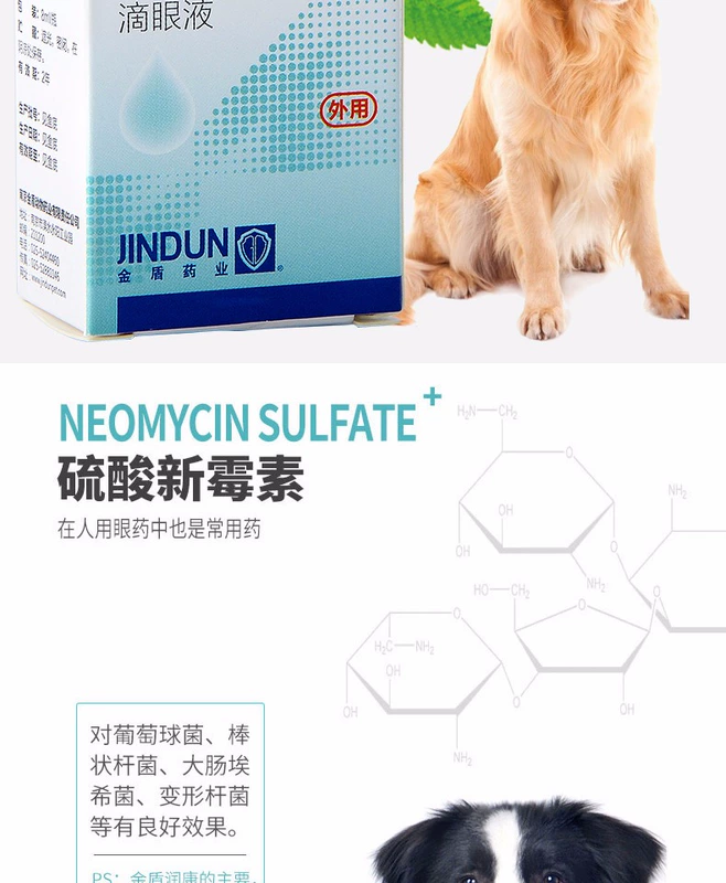 Golden Shield Runkang Dog Eyes Potion Cat Eye Kháng khuẩn kháng viêm mắt Mèo đi đến nước mắt Marks Thuốc nhỏ mắt - Thuốc nhỏ mắt