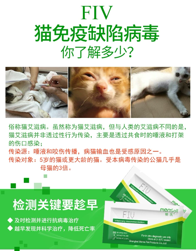 Mèo cưng của mèo AIDS AIDS FIV phát hiện kháng nguyên giấy xét nghiệm virus suy giảm miễn dịch - Cat / Dog Medical Supplies