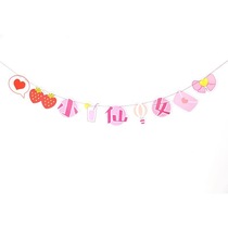 Happy birthday letter string banner Party decoration supplies Childrens decoration banner paper banner pull strip pull flower pendant