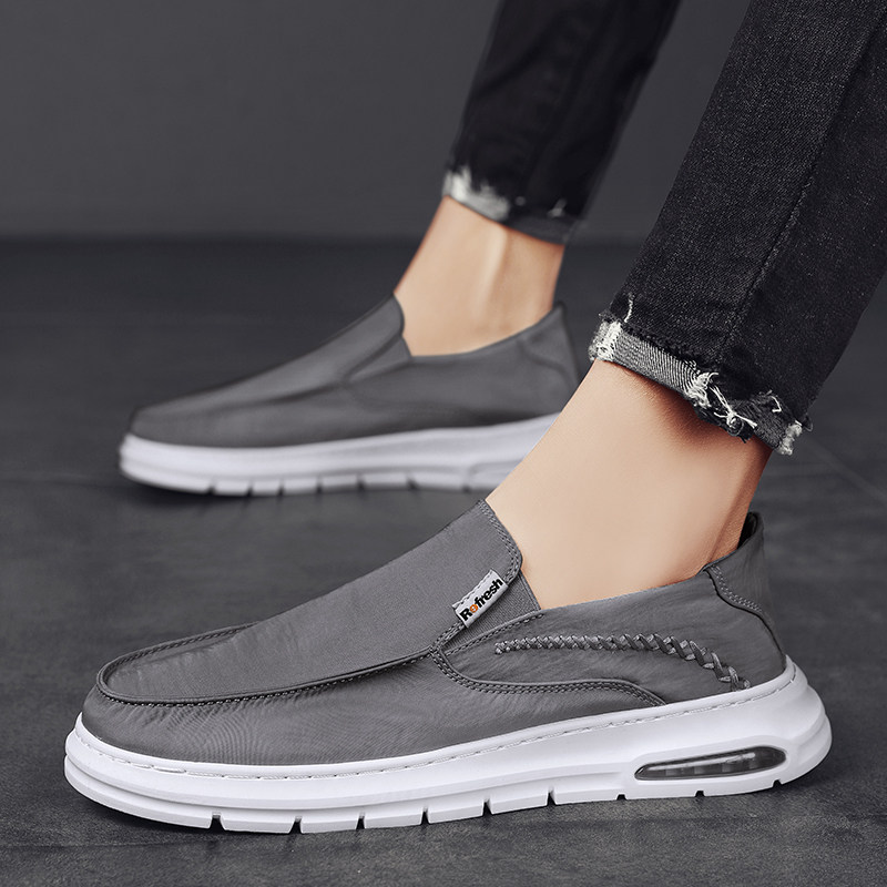 Canvas shoes men's summer breathable lazy thin one pedal old Beijing cloth shoes deodorant driving ice silk work labor insurance