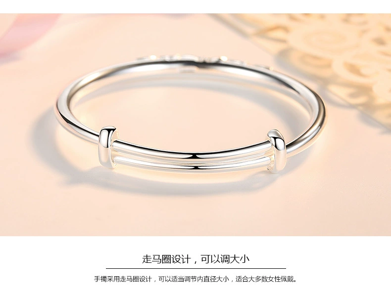 Vòng tay Wanwan nữ 9999 bằng bạc để gửi cho mẹ vòng tay bạc rắn con Vòng tay bạc gửi bạn gái Lao Phong Tường - Vòng đeo tay Cuff