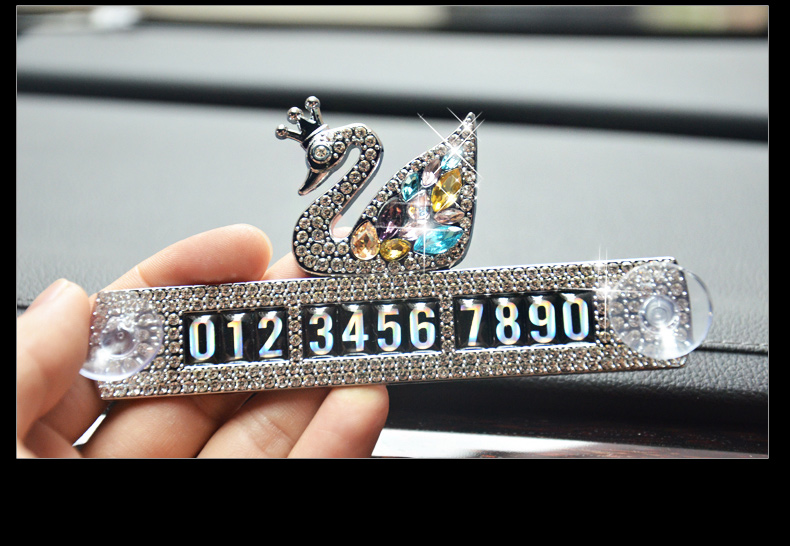 Swan Thẻ đậu xe tạm thời Số điện thoại Thẻ Sáng tạo Trang trí nội thất Ô tô Ô tô Di động Số biển - Trang trí nội thất phụ kiện trang trí ban công