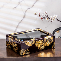 Pingyao Yonglong push light lacquerware watch box handmade retro high-grade wood storage collection