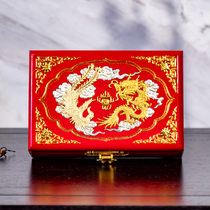 Wedding gifts for newcomers practical high-end custom girlfriends dowry three gold small exquisite storage lacquerware jewelry box