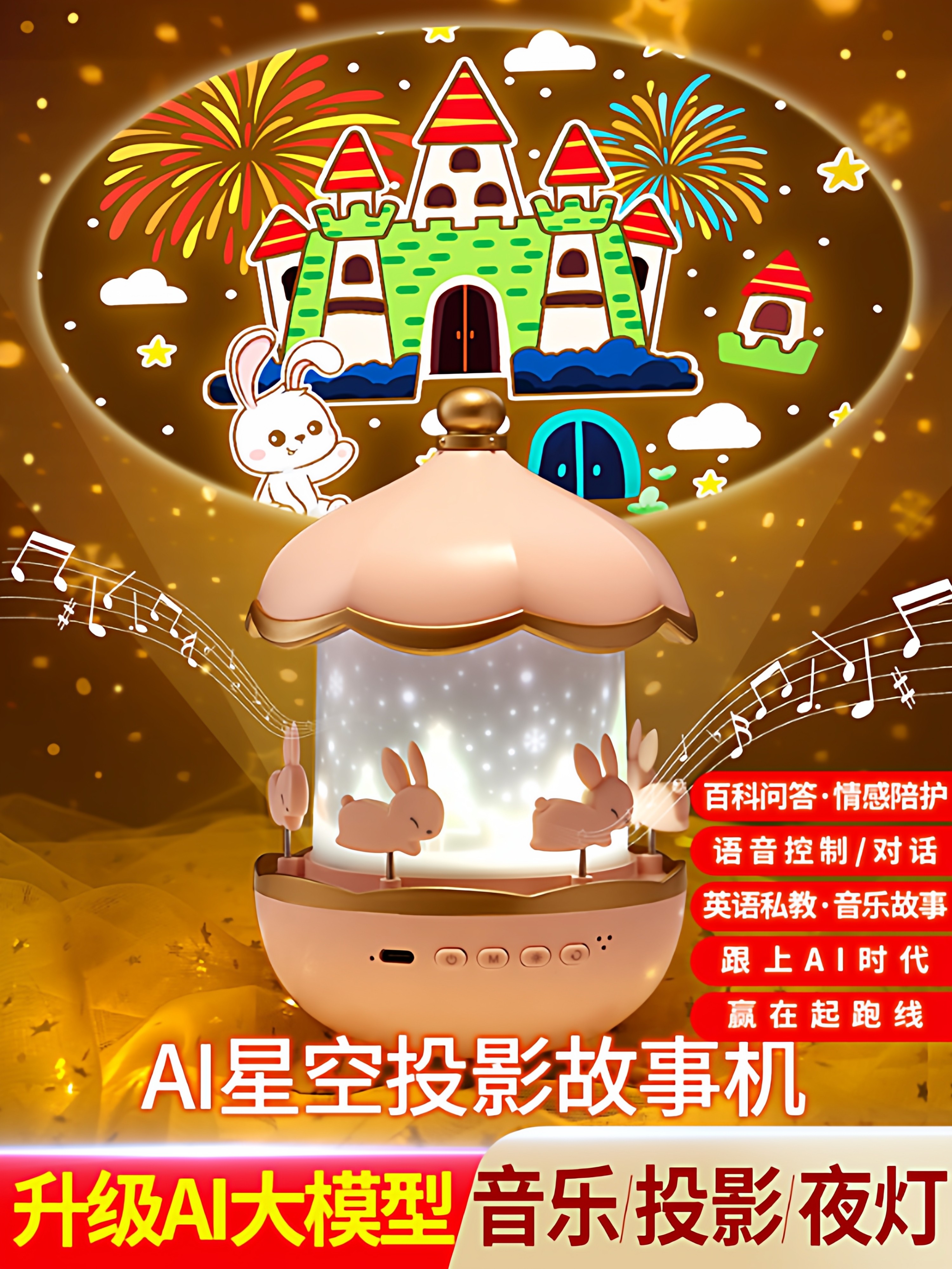 Children's Small Toy Ai Projector Deepseek Story Machine Intelligent Conversation Girl's 6-Year-Old 3Rd Birthday Gift