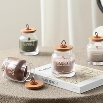 Simple modern light luxury new Chinese style Nordic style multi-layer candle cup glass cover aromatherapy candle home bedroom decoration