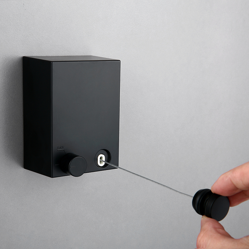 Balcony invisible telescopic clothesline hole-free indoor shrinkable wire rope Bathroom clothes rack Hotel clothes artifact