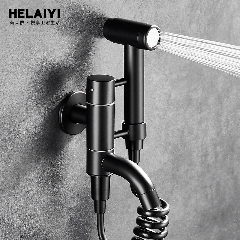 Toilet spray gun black women's washer copper pressurized sprinkler head toilet mop pool faucet home companion rinser