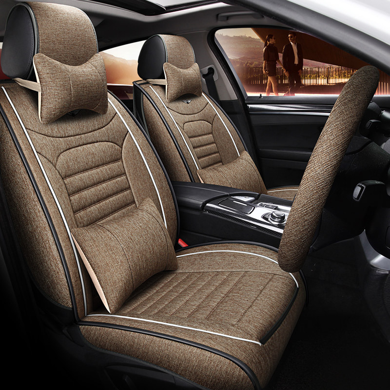 Car Cushions All Season Special surround universal seat cushion linen fabric Sedan Cushion Winter Full Bag seat cover