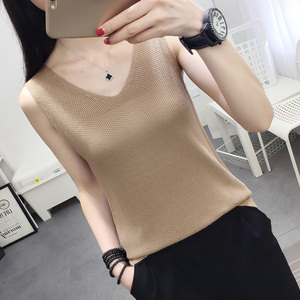 新款夏季冰丝吊带背心女无袖打底