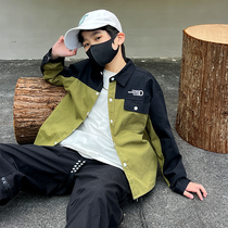 Boy overalls Long sleeves shirt Spring and autumn section Children parquet shirt 2023 new CUHK Slim Fit Jacket