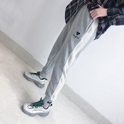 Cô gái sweatpants lỏng sinh viên mùa xuân và mùa hè trung học mới đại học giản dị quần cô gái mặc quần dài khâu lại với nhau quần dài.