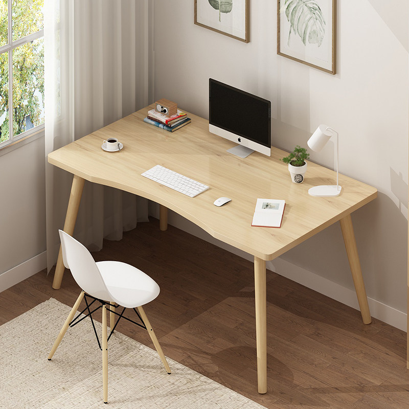 Nordic solid wood minimalist desk Home computer Desktop desk Easy computer desk Easy table and chairs suit