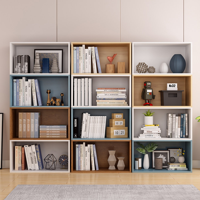 Bookshelves shelves Landing Simple Living Room Home Small Bookcase Student Bookcase Provincial Space Freedom Combo Book Cabinet