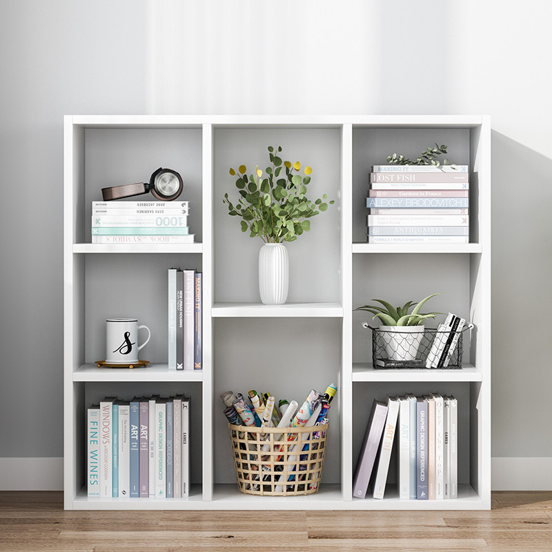 Bookshelves Brief floor to floor Living room cupboard Partition Shelving Nordic Contained Shelves Home Students Bookcase Plaid Cabinet