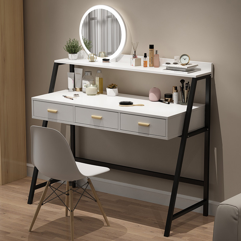 Nordic Tennis Red Ins Wind Makeup Bench Minimalist Modern Makeup Desk Bedroom Containing Cabinet Integrated Floating Window Dressing Table