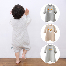 Baby pajamas autumn and winter thickened baby nightgown Childrens anti-kick warm boy and girl nightgown winter infant long section