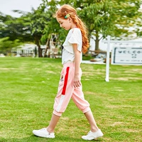 Белый топ+розовые брюки [набор 22 имеет скидку 10 Юань]