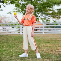 Апельсиновый топ+абрикосовые штаны [набор 2 имеет дисконтирование 10 юаней]