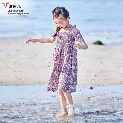 Летнее платье, детский наряд маленькой принцессы, короткий рукав, эффект подтяжки, в цветочек, подходит для подростков