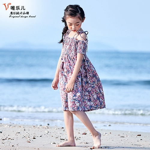 Летнее платье, детский наряд маленькой принцессы, короткий рукав, эффект подтяжки, в цветочек, подходит для подростков