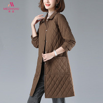 Cotton-padded clothes female mid-length 2021 New Korean version of slim cotton shirt thin cotton coat slim coat