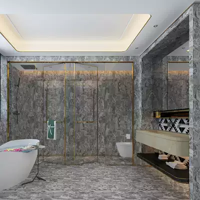 Self-adhesive floor stickers Household waterproof wear-resistant floor leather Kitchen powder room bathroom non-slip floor stickers Renovation stickers