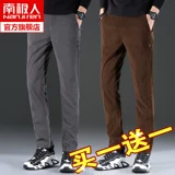 Мужские вельветовые зимние штаны для отдыха, коллекция 2021, свободный прямой крой