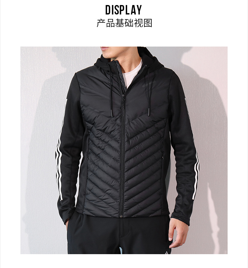 Áo khoác cotton nam Adidas 2018 mùa đông mới thể thao xuống áo khoác giản dị áo khoác cotton dày nhẹ mẫu áo phao đẹp