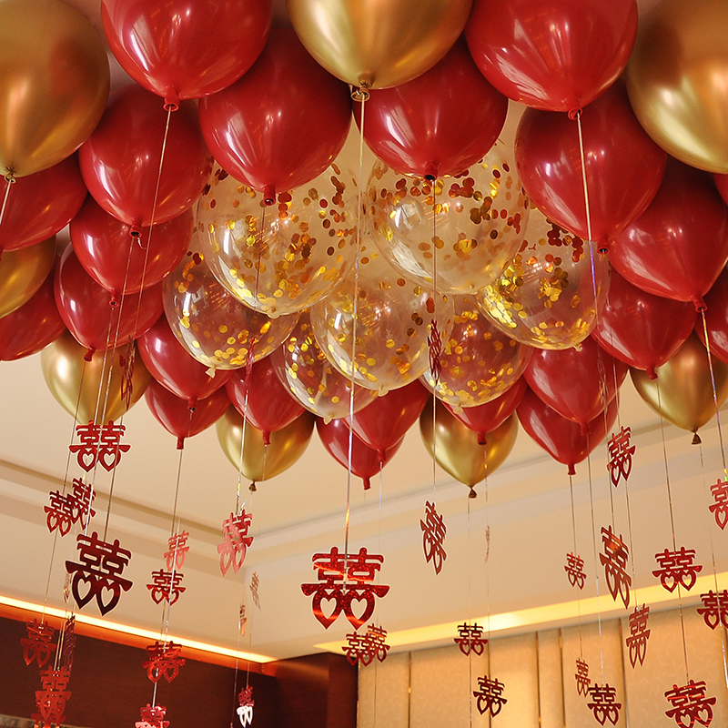 Net red wedding room balloon decoration wedding room layout set wedding new house scene decoration creative romantic supplies