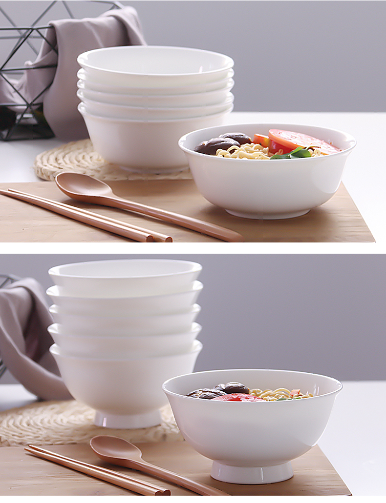 Ceramic rainbow such use household ipads China large Korean large bowl of noodles bowl noodles in soup bowl creative high eat bowl bowl below