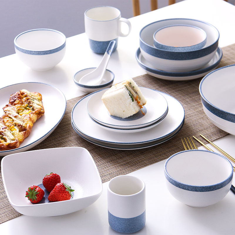 Ceramic Plate Dishes Home Creative Microwave Oven Day Style Cutlery Dish Suit Dining bowls Jingdezhen