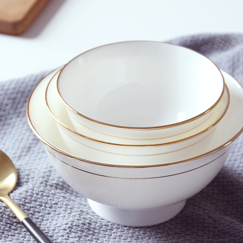 Up Phnom penh ipads porcelain household eat bowl large rainbow such to use ceramics high bowl Chinese rice bowls creative porringer small bowl