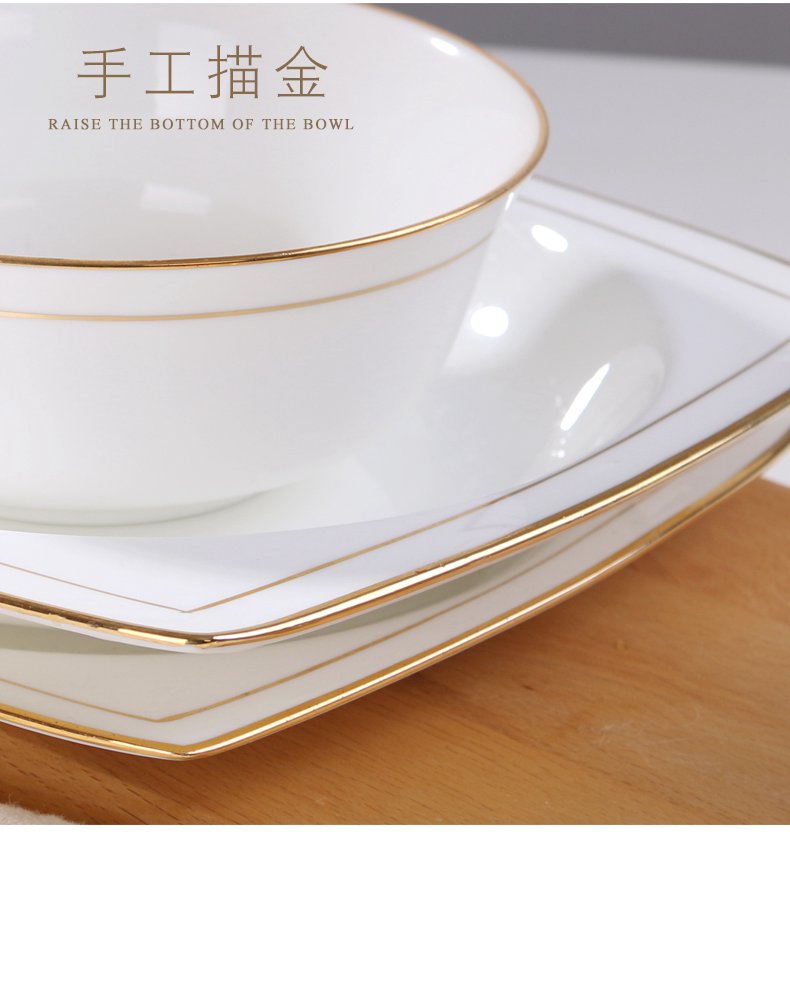 Ceramic plates home dishes deep shallow dish dish of ipads China porcelain plate plate dishes cooking soup plate creative deep dish