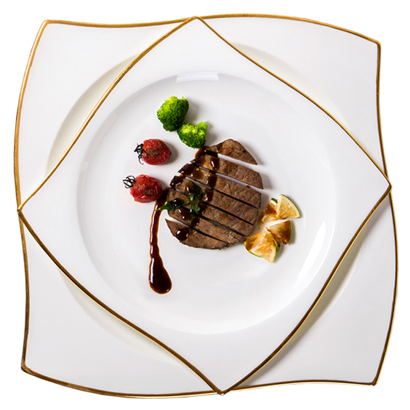 European creative ipads porcelain alien household steak plate of western - style food tableware, west tableware full plate beefsteak plates