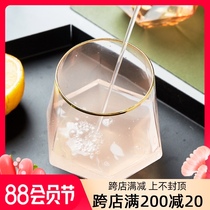 Glass household ins style high-end transparent cup female cute girl glass Phnom Penh net red creative water cup