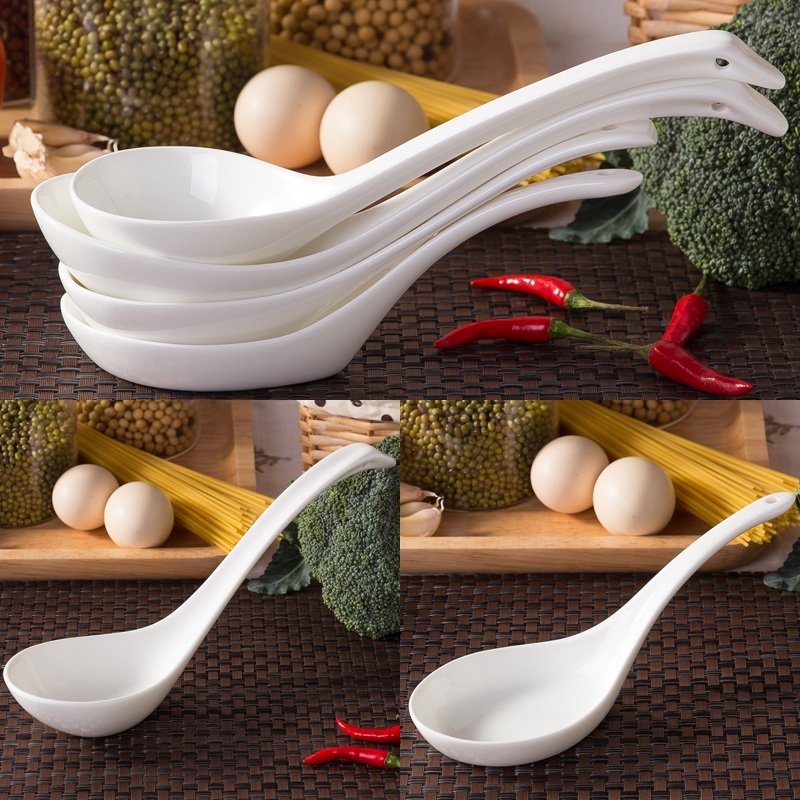 JingTianGe jingdezhen pure lead free ipads porcelain run son big spoon, round run rice spoon swans