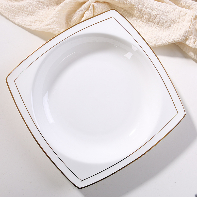 Ceramic plates home dishes deep shallow dish dish of ipads China porcelain plate plate dishes cooking soup plate creative deep dish