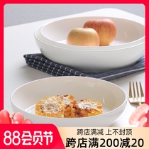 Jingdezhen ceramic dinner plate Household deep plate round soup plate vegetable plate Bone China deep mouth stir-fry plate vegetable plate