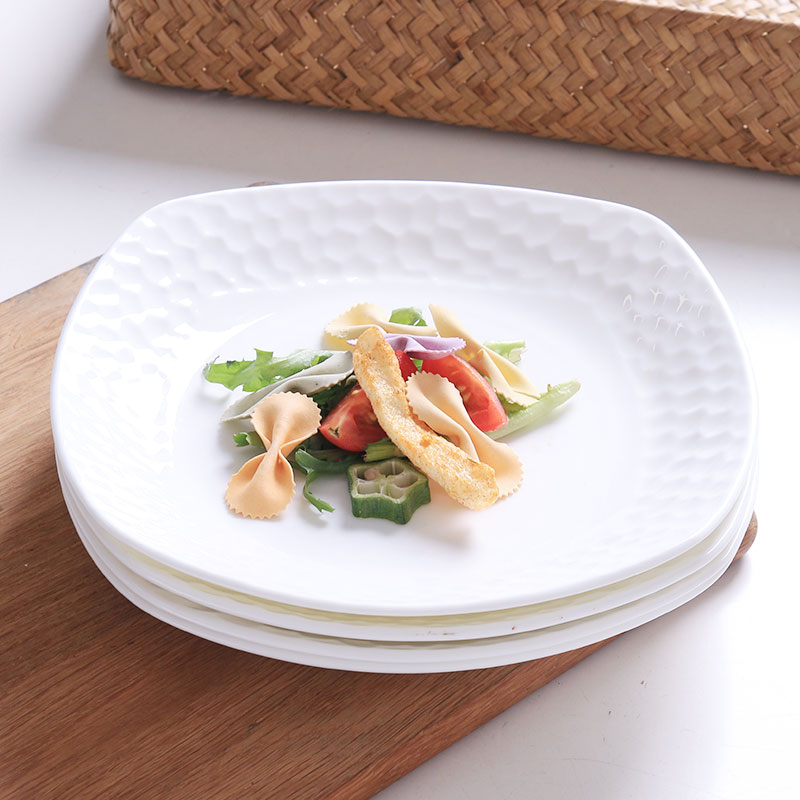 Jingdezhen microwave oven creative plate Household soup plate Deep plate dining plate plate Bone china flat plate ceramic plate