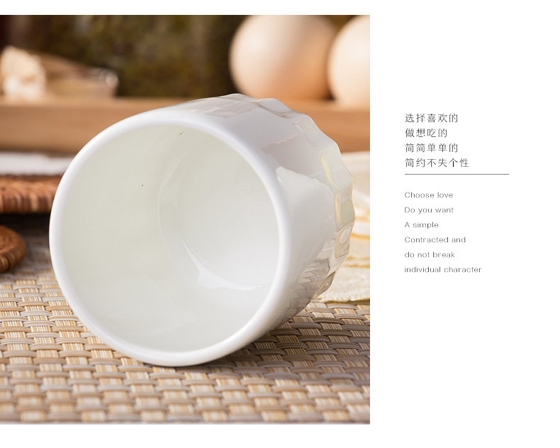 Jingdezhen pure white household contracted creative small ipads porcelain cup restaurant hotel glass Japanese ceramic cups