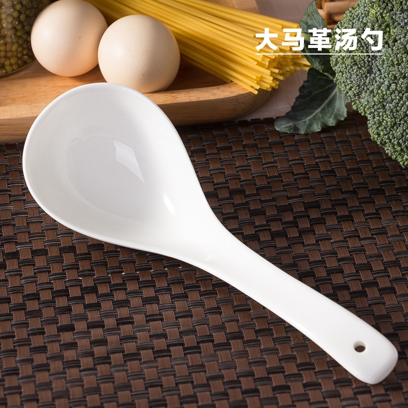 JingTianGe jingdezhen pure lead free ipads porcelain run son big spoon, round run rice spoon swans