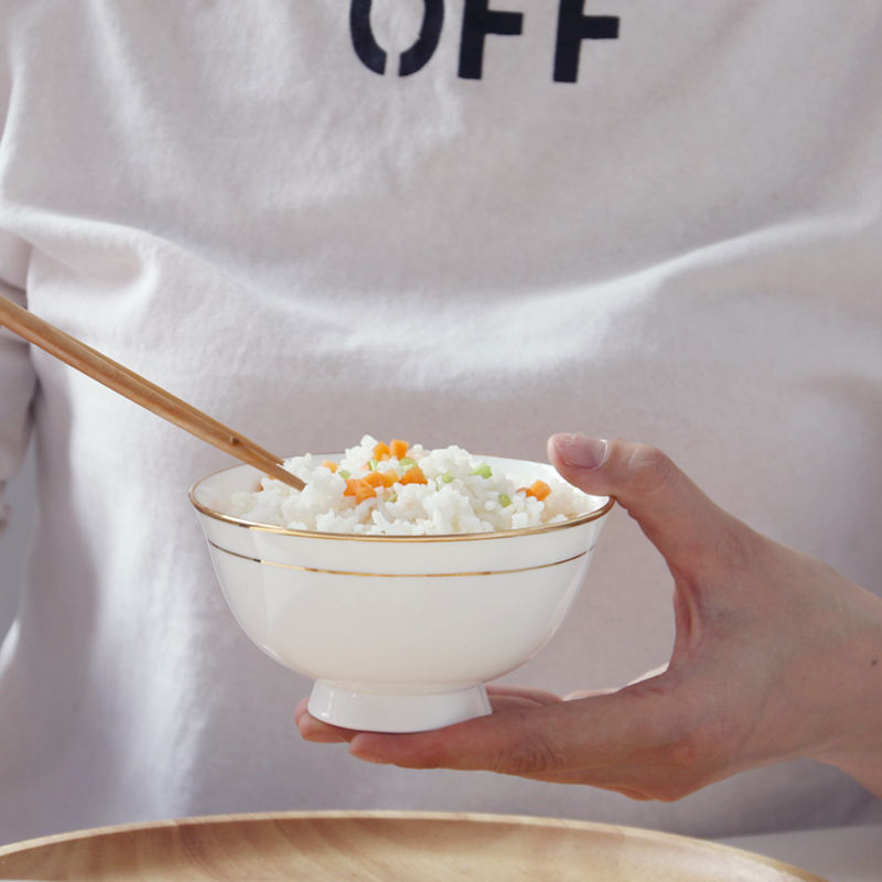 Up Phnom penh ipads porcelain household eat bowl large rainbow such to use ceramics high bowl Chinese rice bowls creative porringer small bowl