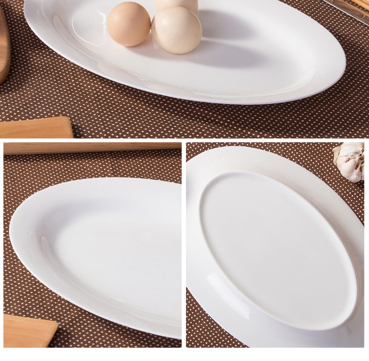 Irregular creative European - style move pure white ceramic household Japanese fish dish large ipads porcelain plate steamed fish dishes