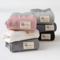 Girl Beats Bottom Pants Spring Autumn Thick new baby Children pure cotton pants outside wearing elastic white Childrens pants